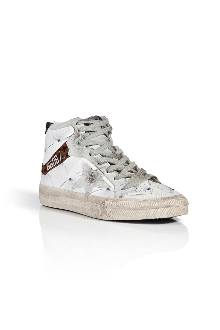 Golden Goose Golden Goose 2.12 Leather High-top Sneakers - White