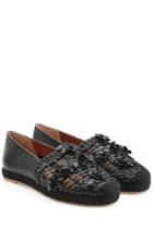 Valentino Valentino Woven Leather Loafers - Black