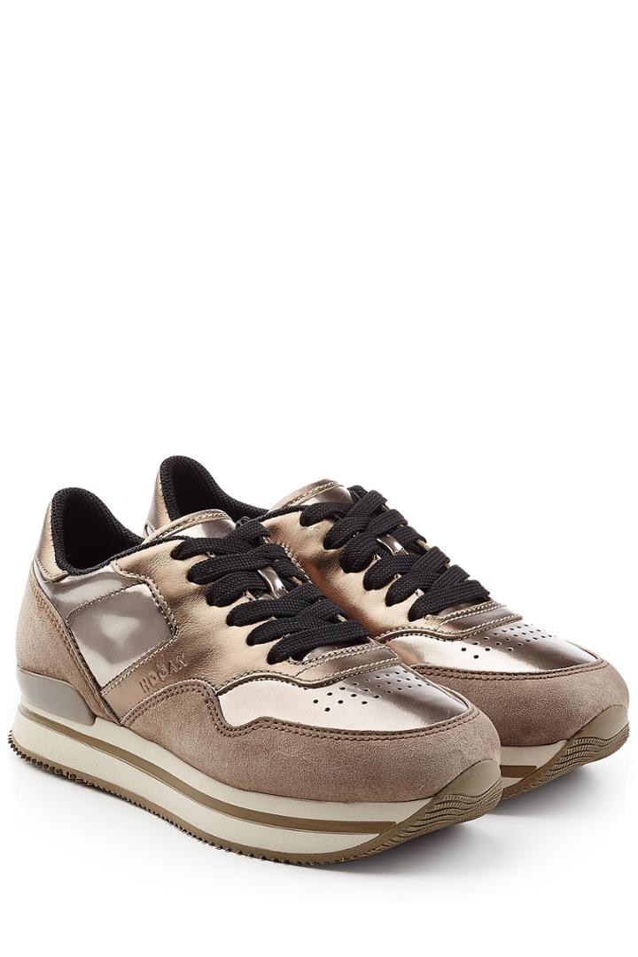 Hogan Hogan Suede And Leather Platform Sneakers - Silver