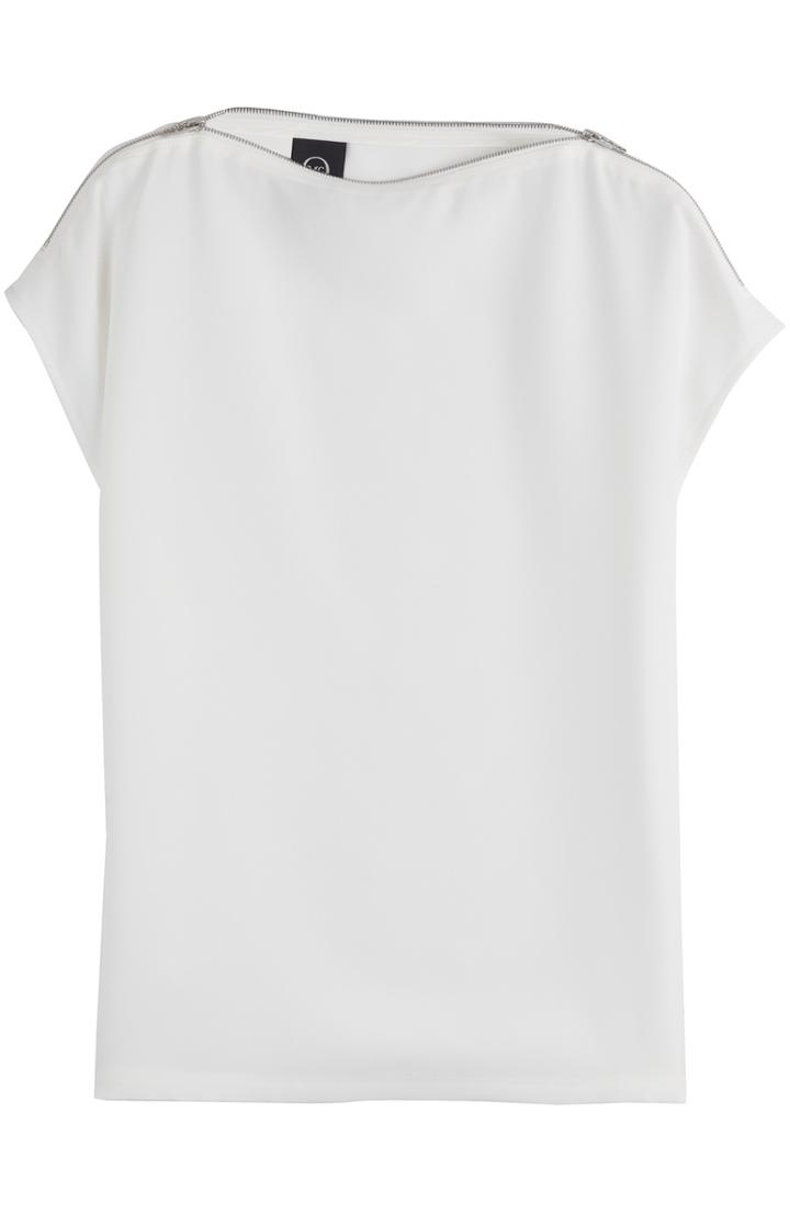 Mcq Alexander Mcqueen Zip Detailed Crepe Top