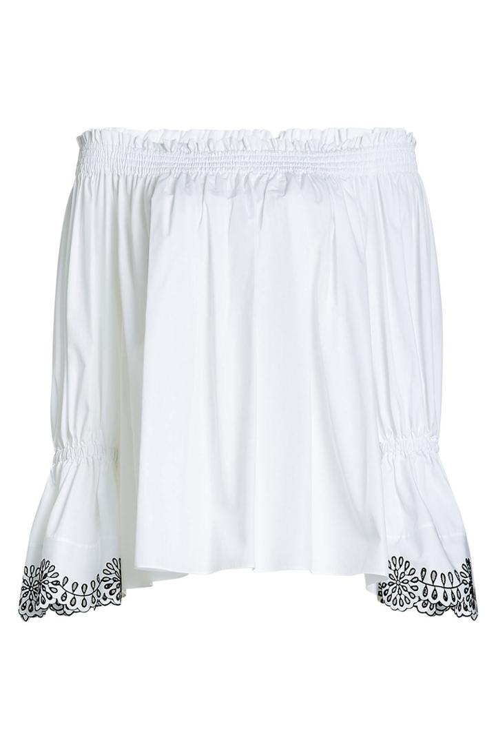 Alexander Mcqueen Alexander Mcqueen Embroidered Cotton Blouse