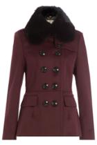 Burberry London Burberry London Wool Jacket With Rabbit Fur Collar - None