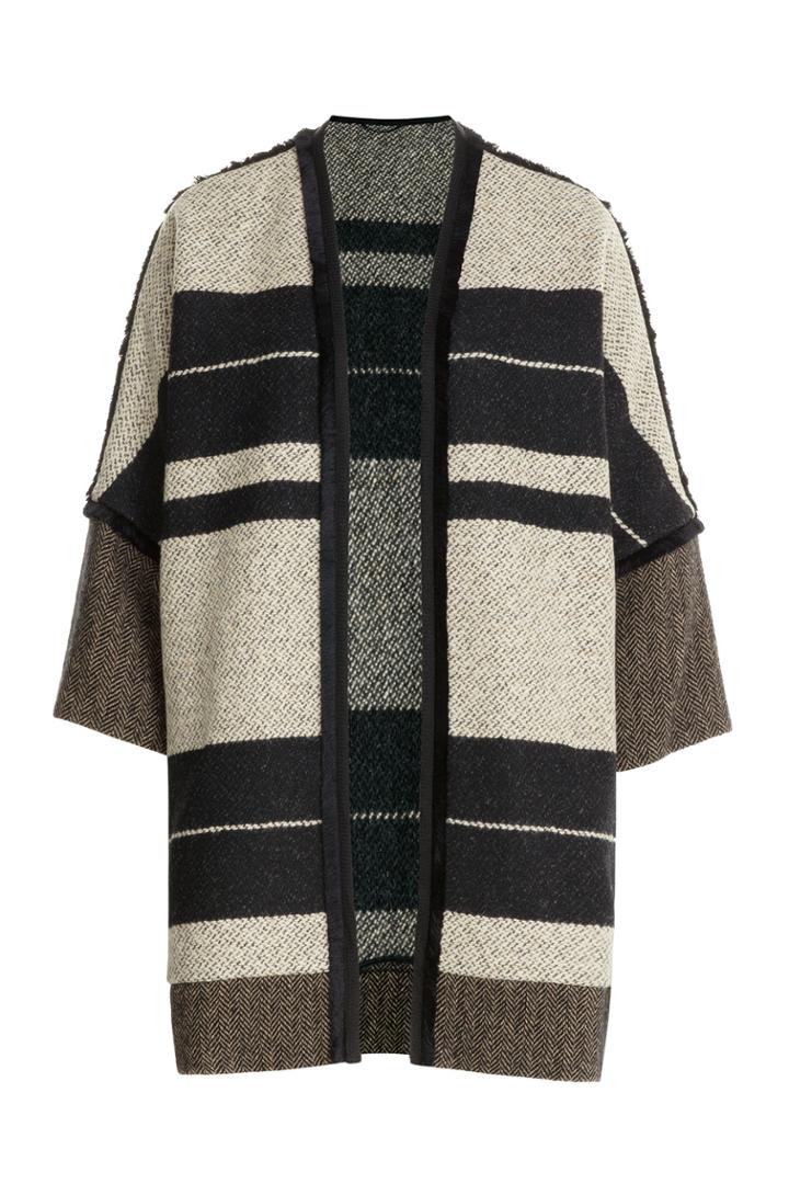 Etro Etro Wool-cotton Cape With Silk Fringe - Beige