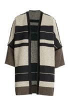 Etro Etro Wool-cotton Cape With Silk Fringe - Beige