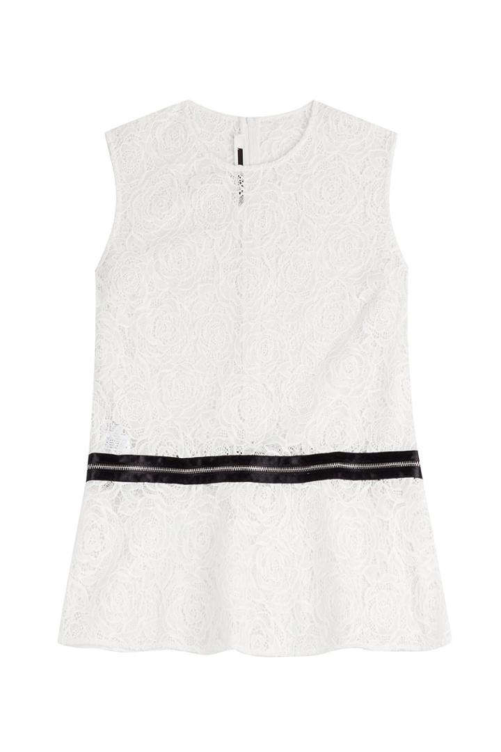 Mcq Alexander Mcqueen Mcq Alexander Mcqueen Lace Peplum Top With Zipper - White