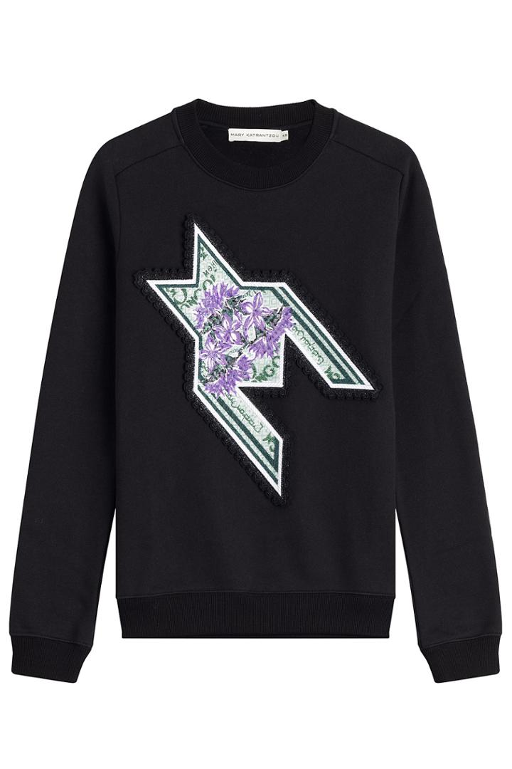 Mary Katrantzou Mary Katrantzou Embroidered Sweatshirt With Sequins - Blue