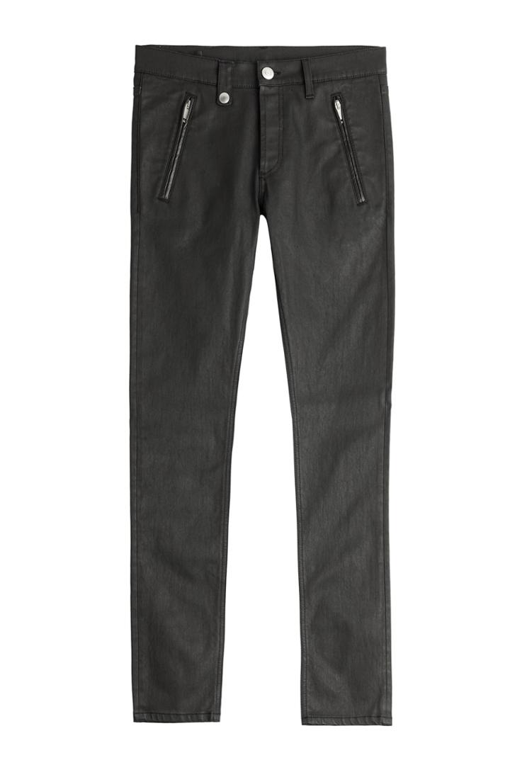 Alexander Mcqueen Alexander Mcqueen Coated Skinny Jeans With Embellishment - Black