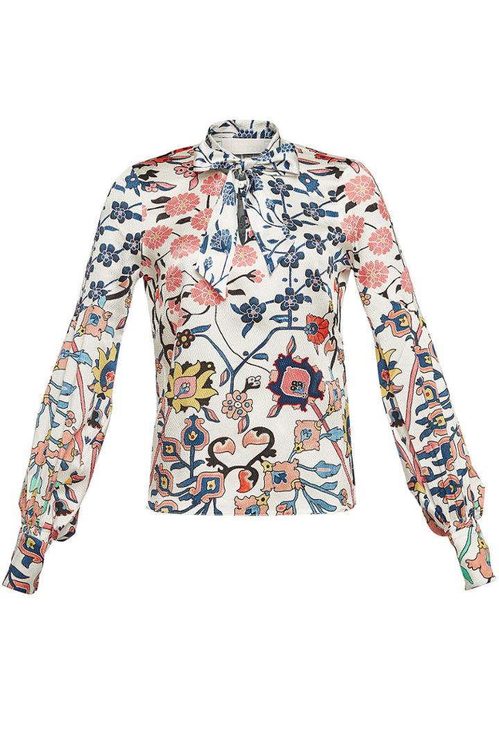 Peter Pilotto Peter Pilotto Printed Silk Blouse With Self-tie Bow