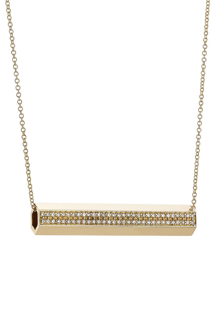 Ileana Makri Ileana Makri 18-karat Gold Pipe Necklace With Diamonds