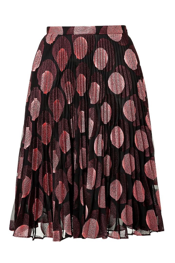 Marco De Vincenzo Embroidered Polka Dot Pleated Skirt