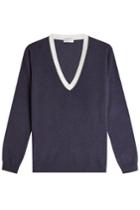 Brunello Cucinelli Brunello Cucinelli Embellished Pullover With Virgin Wool, Cashmere And Silk - Blue