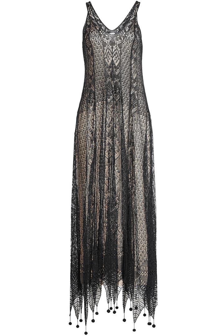 Alexander Mcqueen Alexander Mcqueen Silk Lace Dress With Pom Poms