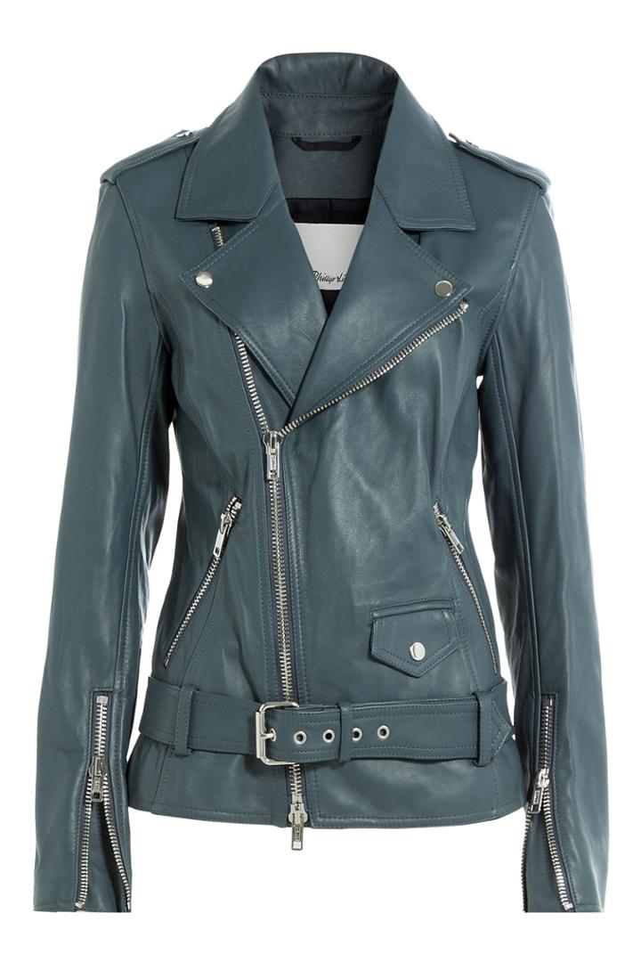 3.1 Phillip Lim 3.1 Phillip Lim Leather Biker Jacket - Blue