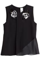 Prabal Gurung Prabal Gurung Silk Top With Embellishment - Black