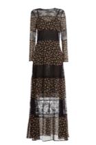 Philosophy Di Lorenzo Serafini Philosophy Di Lorenzo Serafini Floor Length Printed Silk Dress With Lace - Multicolor
