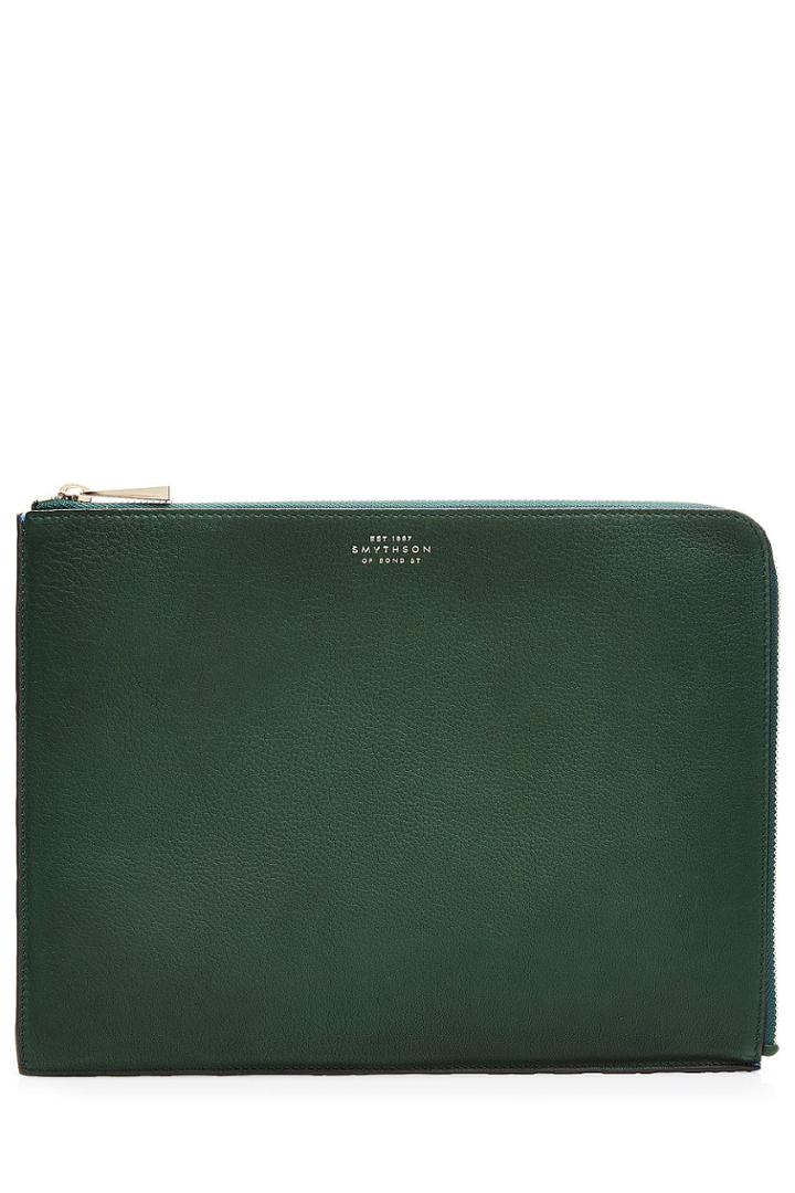 Smythson Smythson Leather Medium Pouch