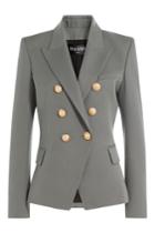 Balmain Balmain Wool Blazer With Embossed Buttons - Grey