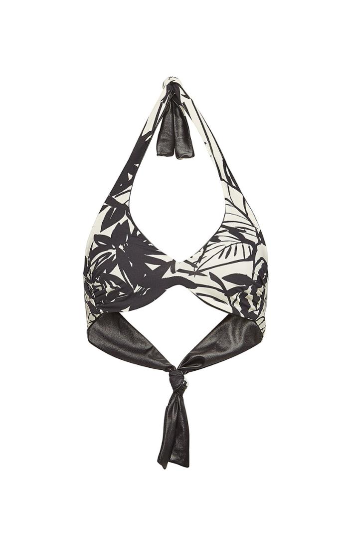 Max Mara Max Mara Plant Print Bikini Top
