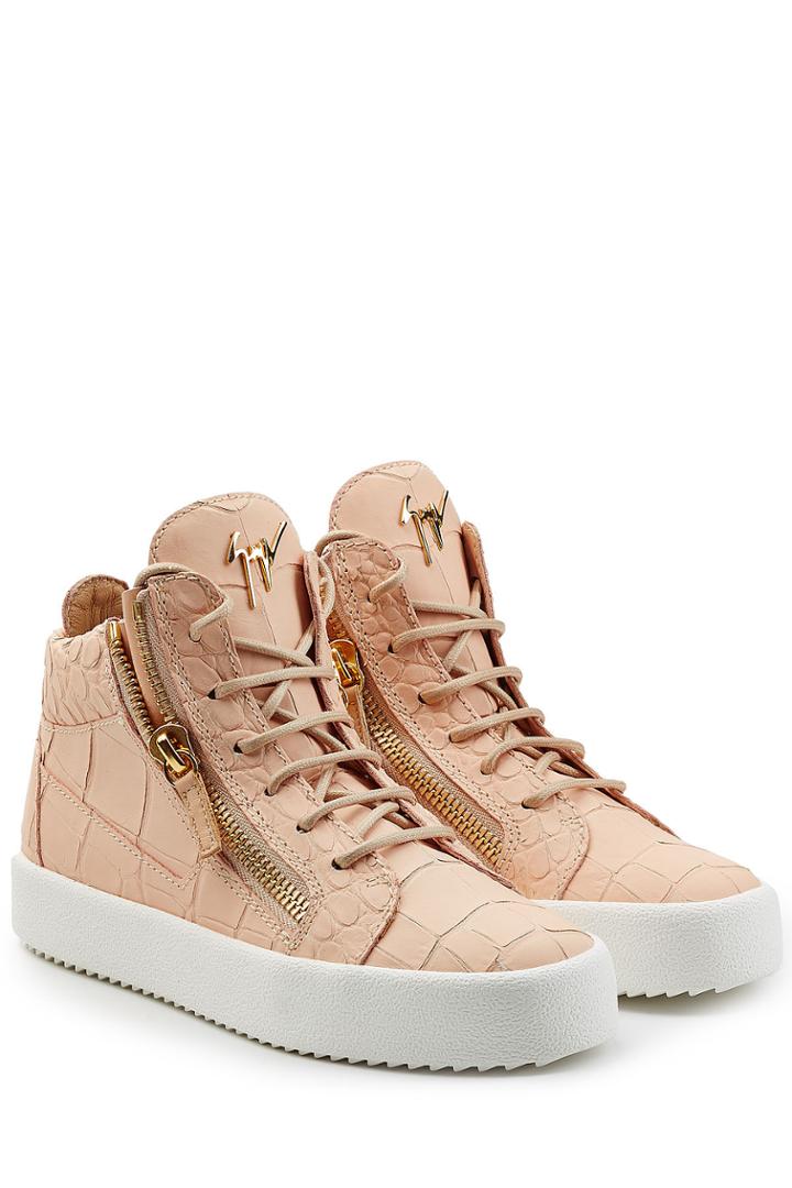 Giuseppe Zanotti Giuseppe Zanotti Embossed Leather High-top Sneakers