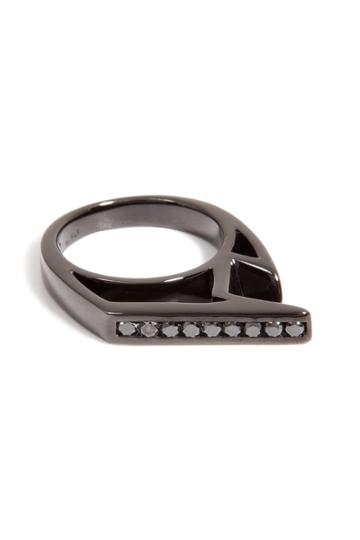 Lynn Ban Lynn Ban Black Rhodium-plated Silver Jagged Knuckle Ring B