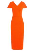 Roland Mouret Roland Mouret Flutter Sleeve Sheath Dress - Red
