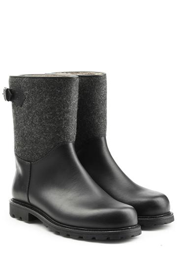 Ludwig Reiter Ludwig Reiter Leather And Felt Ankle Boots - Black