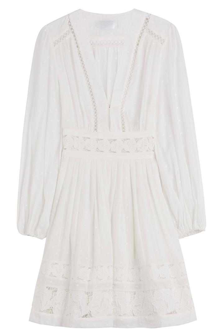 Zimmermann Zimmermann Cotton Dress With Embroidered Crochet Trim - White