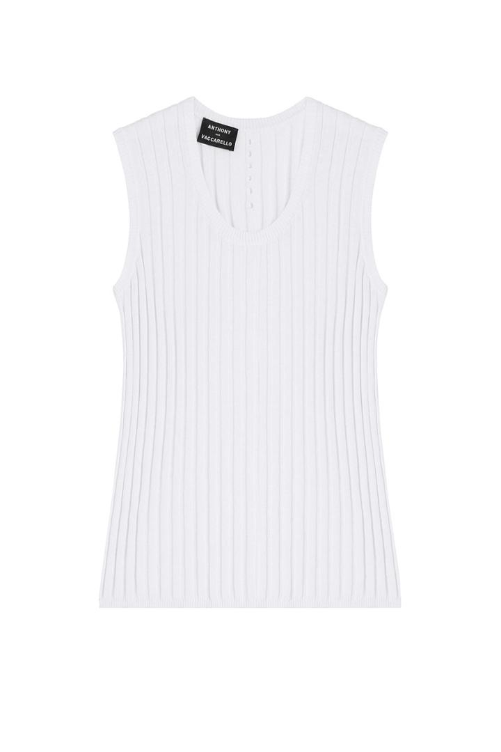 Anthony Vaccarello Anthony Vaccarello Cotton/linen/silk Ribbed Tank