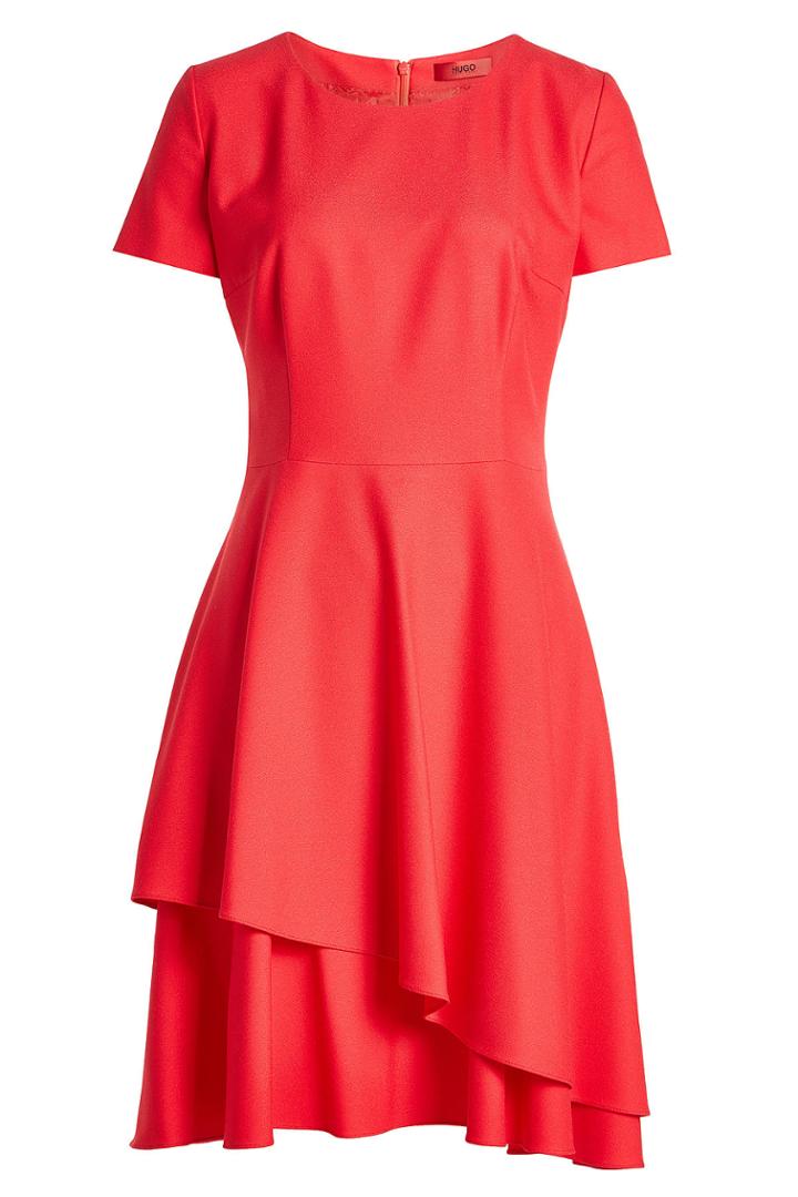 Hugo Hugo Dress With Ruffled Skirt