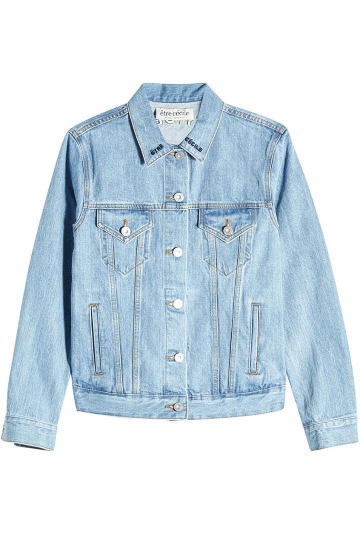 Être Cécile Être Cécile Tropical Embroidered Denim Jacket