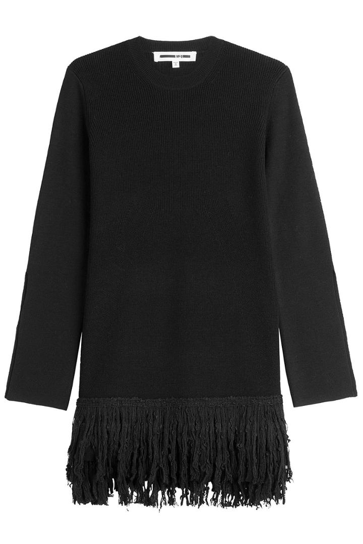 Mcq Alexander Mcqueen Mcq Alexander Mcqueen Wool Dress With Fringe