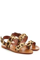 R.e.d Valentino R.e.d Valentino Leather Sandals With Printed Calf Hair
