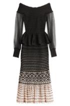 Alexander Mcqueen Alexander Mcqueen Dress With Silk - Black