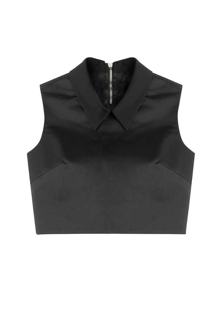 Mcq Alexander Mcqueen Mcq Alexander Mcqueen Satin Cropped Top - Black