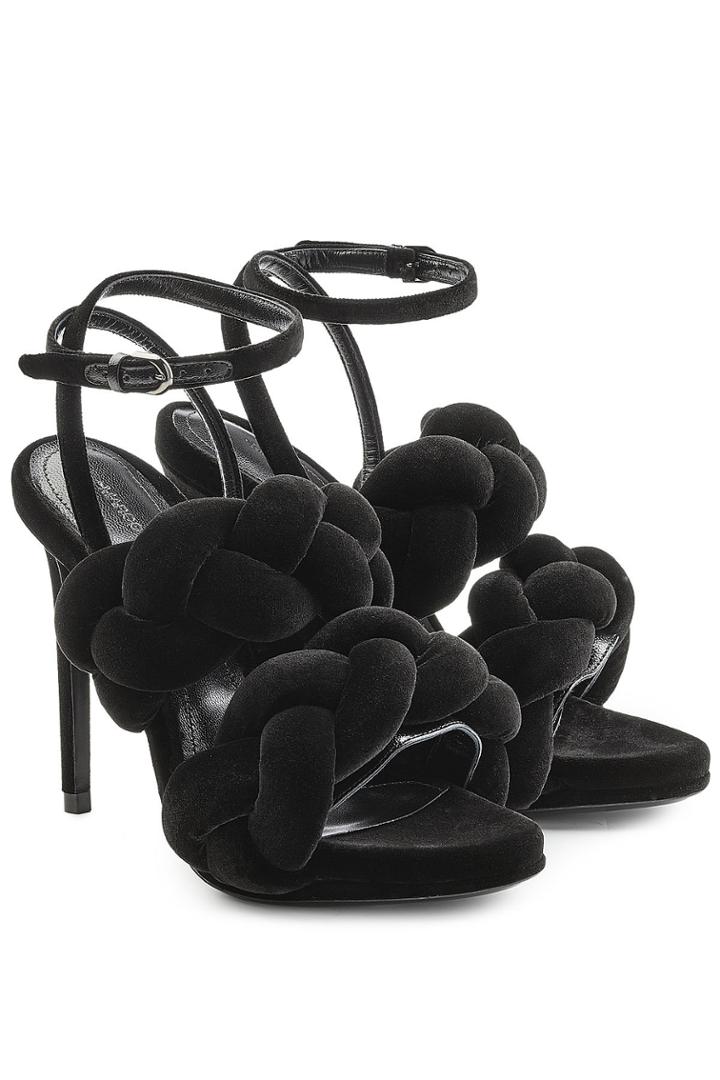 Marco De Vincenzo Marco De Vincenzo Velvet Sandals With Plaited Straps