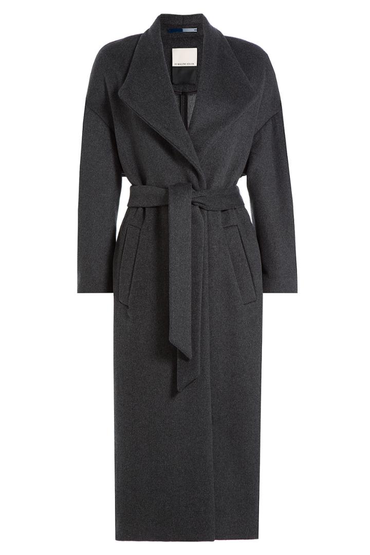 By Malene Birger By Malene Birger Belted Coat With Wool - Grey