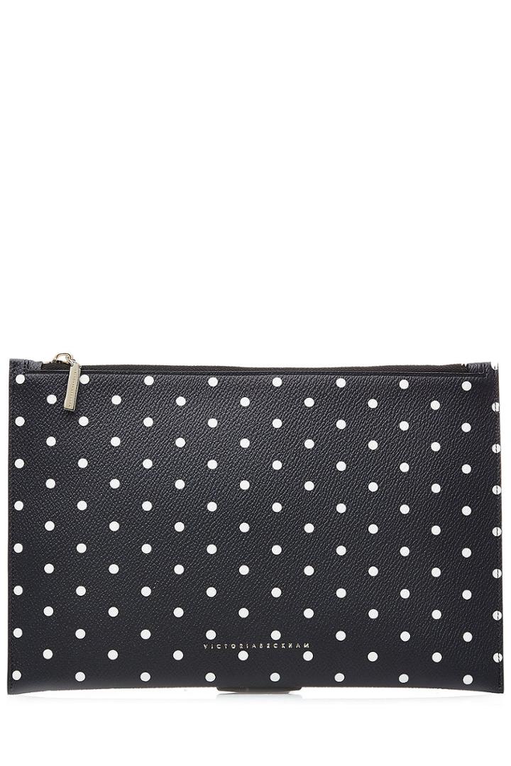 Victoria Beckham Victoria Beckham Simple Pouch Printed Leather Clutch - Blue