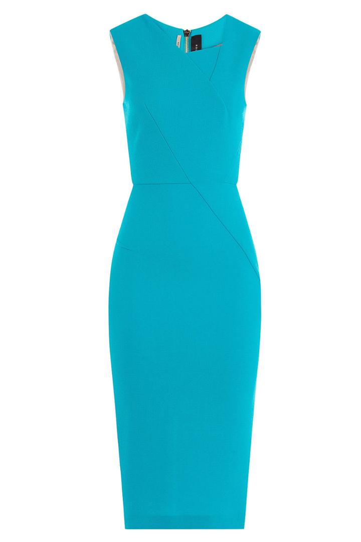 Roland Mouret Roland Mouret Wool Crepe Pencil Dress - Teal