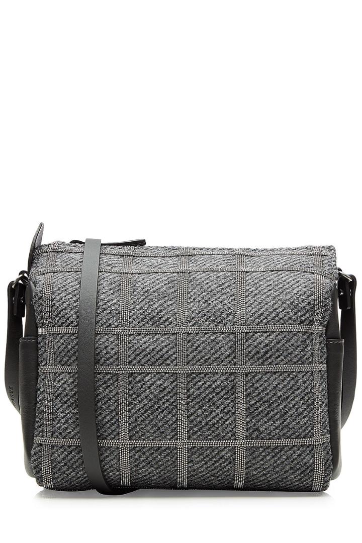 Brunello Cucinelli Brunello Cucinelli Embellished Wool/leather Shoulder Bag