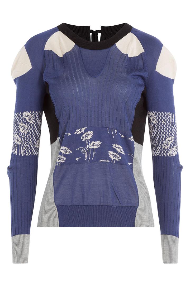 Maison Margiela Maison Margiela Silk Patchwork Pullover-cardigan - Blue