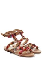 Chloé Chloé Leather Sandals With Fringed Trims
