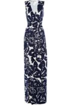 Diane Von Furstenberg Diane Von Furstenberg Printed Silk Wrap Maxi-dress - Blue