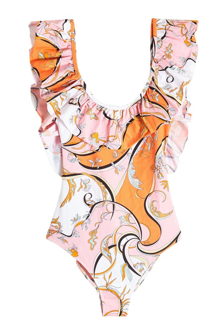 Emilio Pucci Emilio Pucci Printed Swimsuit With Ruffles