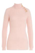 Balmain Balmain Turtleneck Pullover With Embossed Buttons - Pink