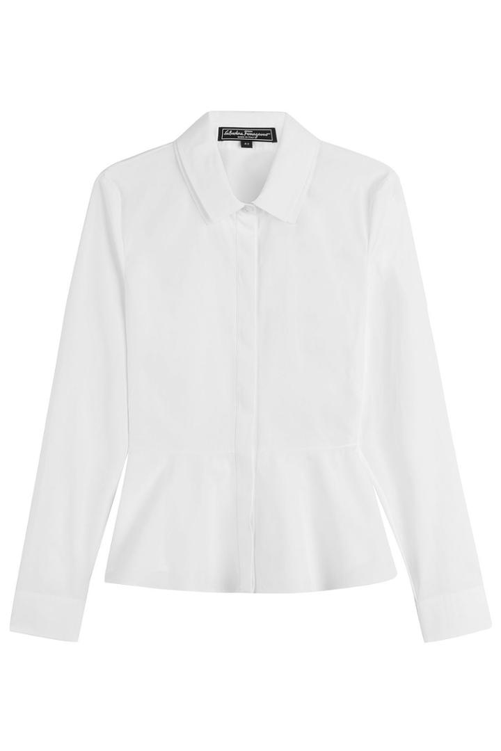 Salvatore Ferragamo Salvatore Ferragamo Cotton Shirt With Peplum