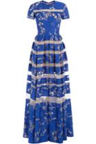 Elie Saab Elie Saab Striped Lace Gown