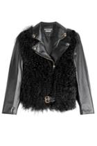 Boutique Moschino Boutique Moschino Leather Jacket With Sheepskin - Black