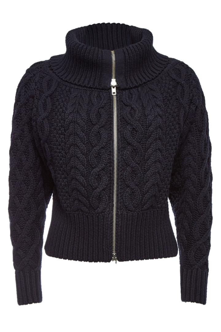 Self-portrait Self-portrait Knit Cotton Cardigan With Wool