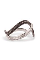 Nikos Koulis Nikos Koulis 18kt Gold Thumb Ring With Black And White Diamonds - Silver