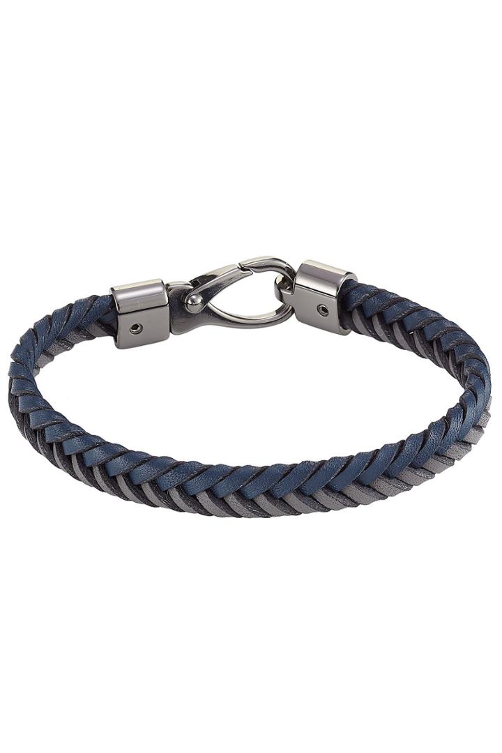 Tods Tods Braided Leather Bracelet - Blue